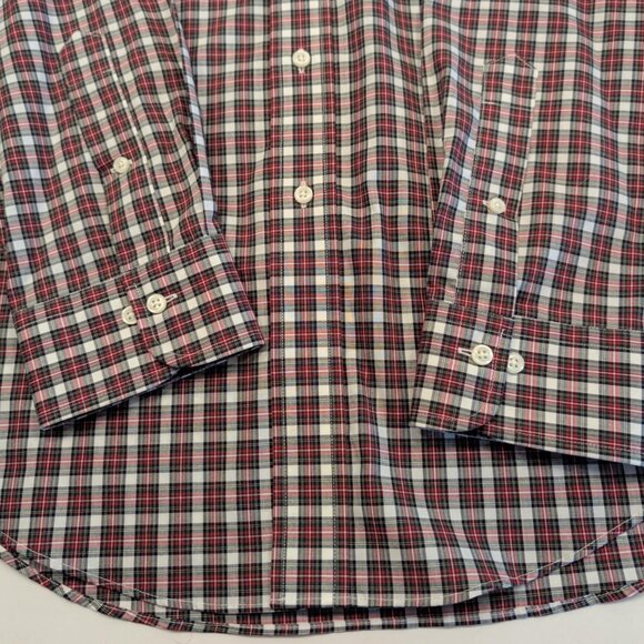 Lauren Ralph Lauren LRL Sz 17 Men Shirt Red Plaid Button Down Preppy Gingham - Picture 4 of 10
